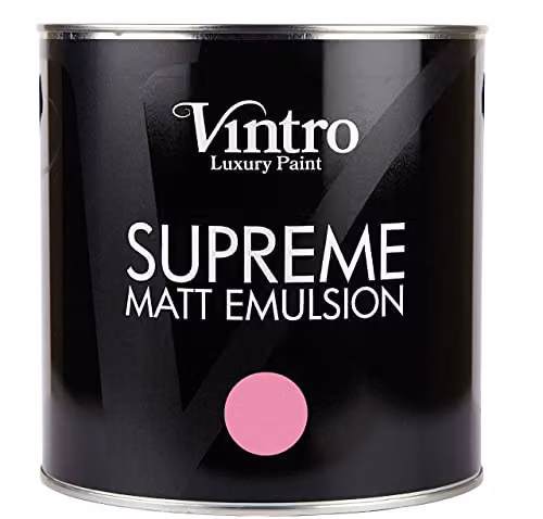 Vintro Belladonna Luxury Matt Emulsion Multi Surface Paint, Bright Pink, 2.5L – 3