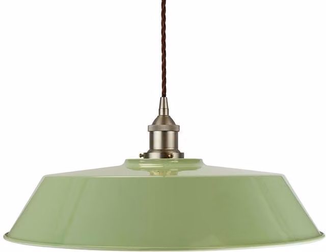 SE Home Chancery Large Pendant Light in Green and Brushed Chrome