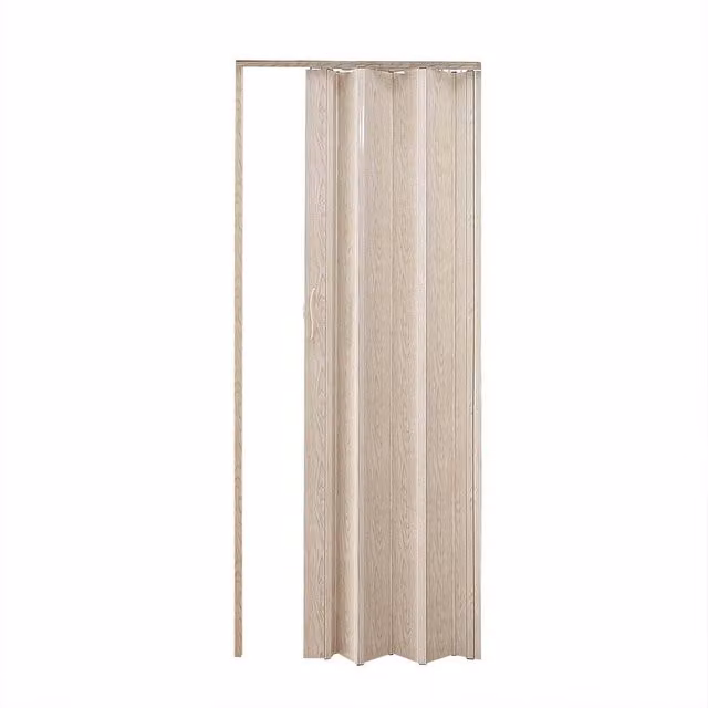 EONLION Folding Accordion Plastic Sliding Room Divider in Beige, H: 203.0 cm, W: 86.0 cm