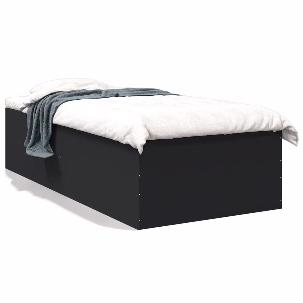 Berkfield Home Modern Small Single Bed Frame in Black, W/D/H: 80 x 190 cm – 3