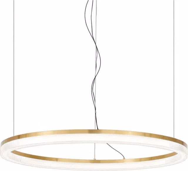 Crown Modern Integrated LED Ring Pendant Ceiling Light in Gold/Brass, W/D/H: 60 x 60 x 20.5 cm