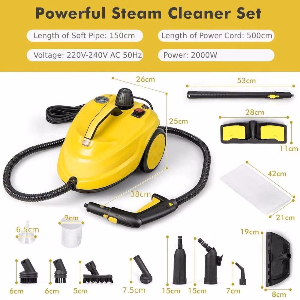 Kelvenix Window 2000W Rolling Steam Mop Hand Held Cleaner in Yellow – 2