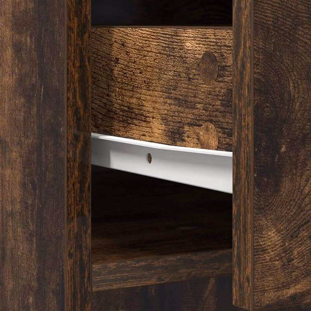 Berkfield Home Sideboard with Drawers and Doors in Smoked Oak Brown, W/D/H: 73 x 31 x 90 cm – 6