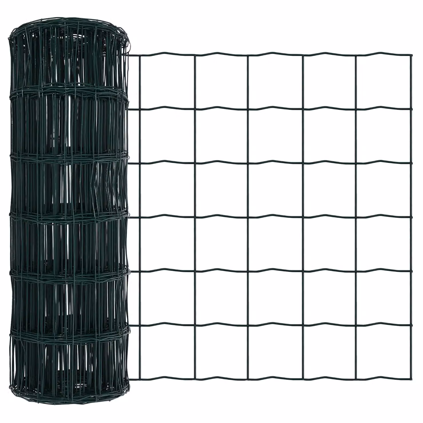 Berkfield Home Euro Fence Green PVC Coated Steel Fencing, W: 10 m, H: 0.4 m – 4