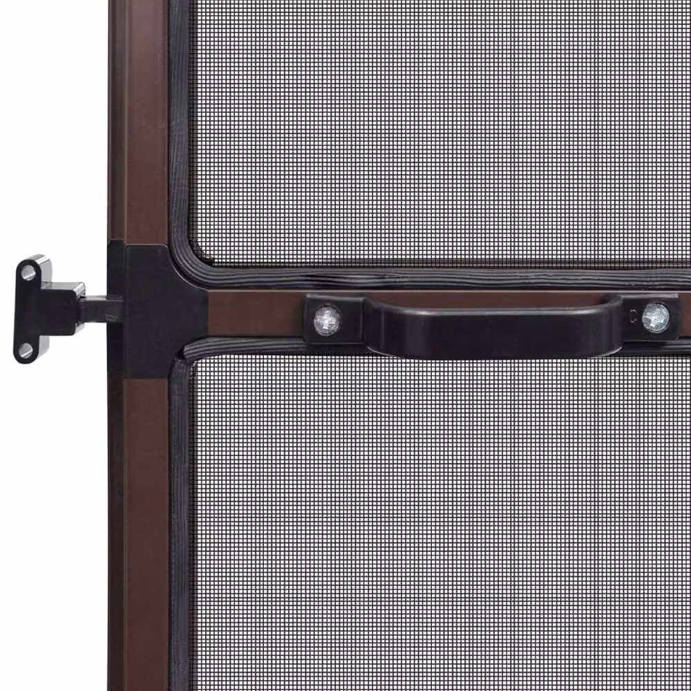 Berkfield Home Brown Hinged Fibreglass Insect Screen for Doors W: 120 cm, H: 240 cm – 4