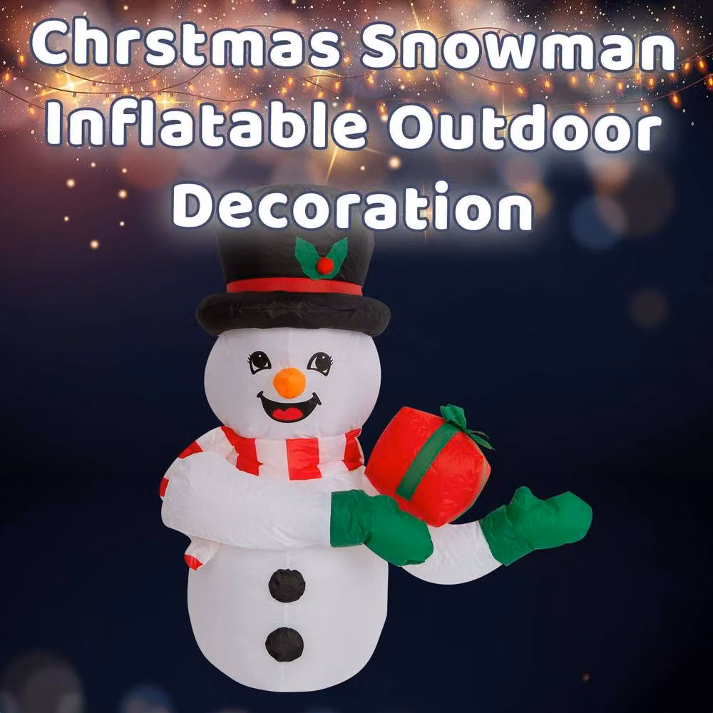 VFM e-Store Christmas Snowman Inflatable Outdoor and Indoor Decoration, White, W/H: 105 x 107 cm – 3