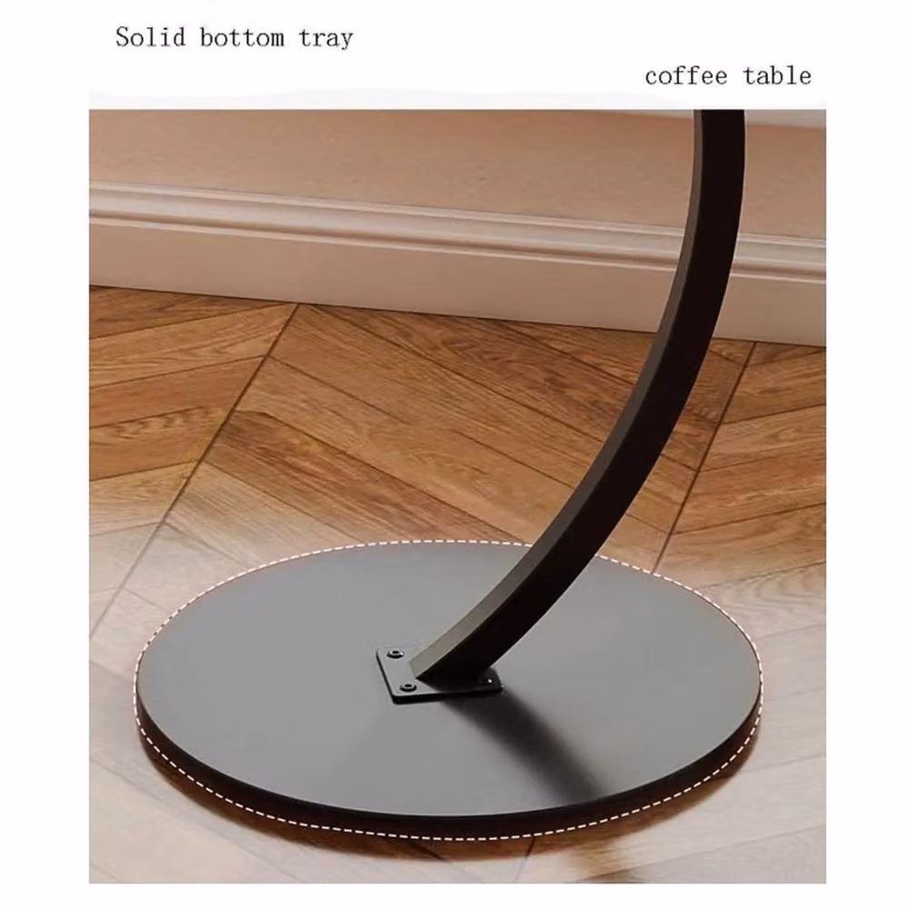 KORVIXA C-Shaped Compact Sofa Side Table in Black, W/D/H: 40 x 40 x 100 cm – 4