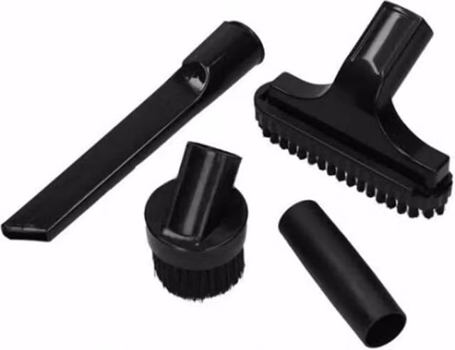 SPETLEK 4pc Mini Attachment Kit with End Brush for Vacuum Hose, Black