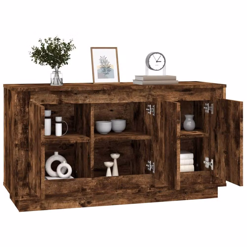 Berkfield Home Smoked Oak Sideboard in Brown, W/D/H: 102 x 35 x 55 cm – 3