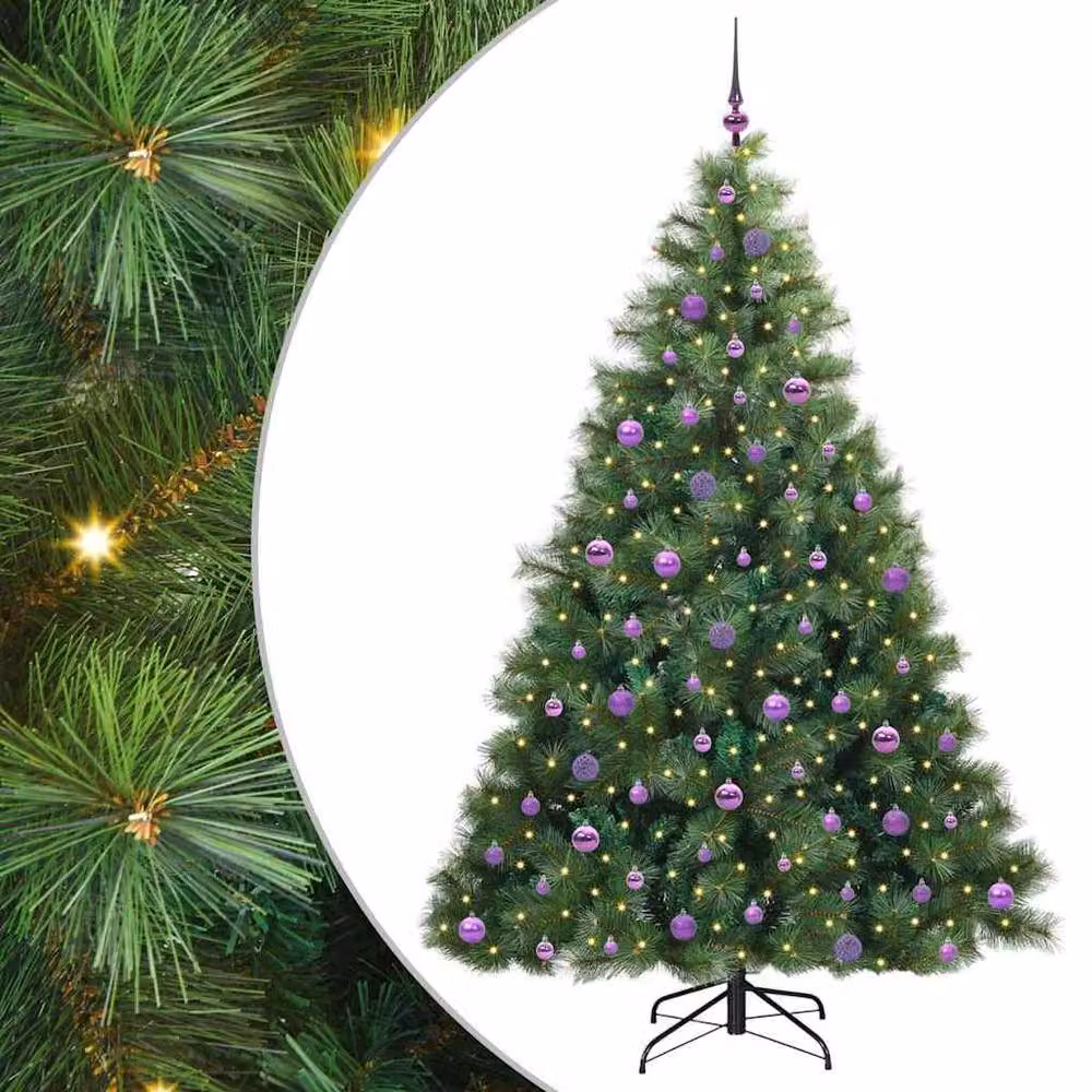 Berkfield Home Artificial Green Christmas Tree with 300 Warm White LEDs – 2