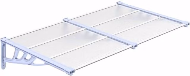 Berkfield Home Polycarbonate and Aluminium Door Canopy in Grey and Transparent, W: 90 cm, H: 152.5 cm – 1