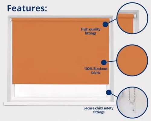 Caecus Blackout Roller Blind in Beige, UV Resistant and Thermal Insulating, Width: 150 cm, Drop: 160 cm