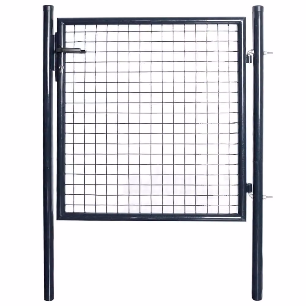 Berkfield Home Mesh Garden Gate in Galvanised Steel, Grey, W: 85.5 cm, H: 100 cm – 2