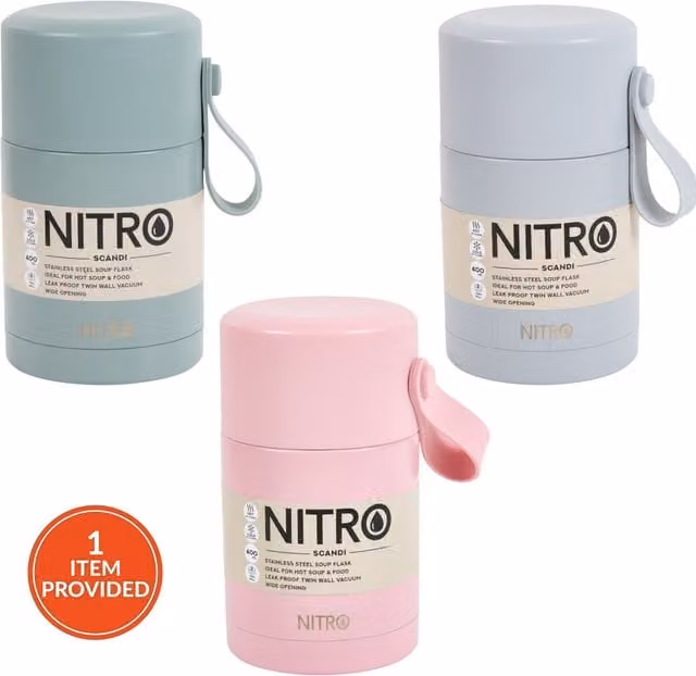 Nitro Scandi Stainless Steel Vacuum Soup and Food Flask, 400ml