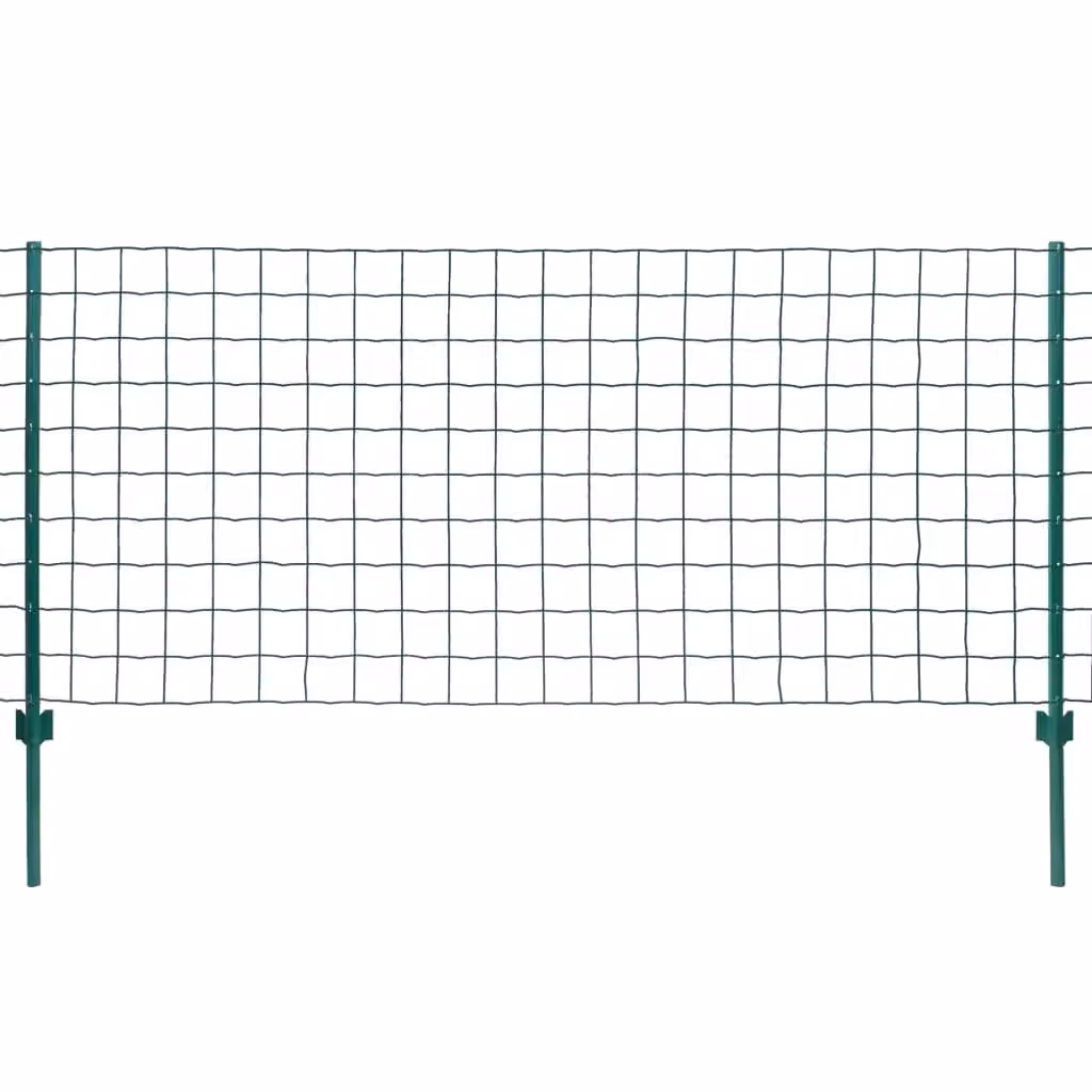 Berkfield Home Euro Fence PVC Coated Steel Fencing, Green, W: 20 m, H: 1.2 m – 2