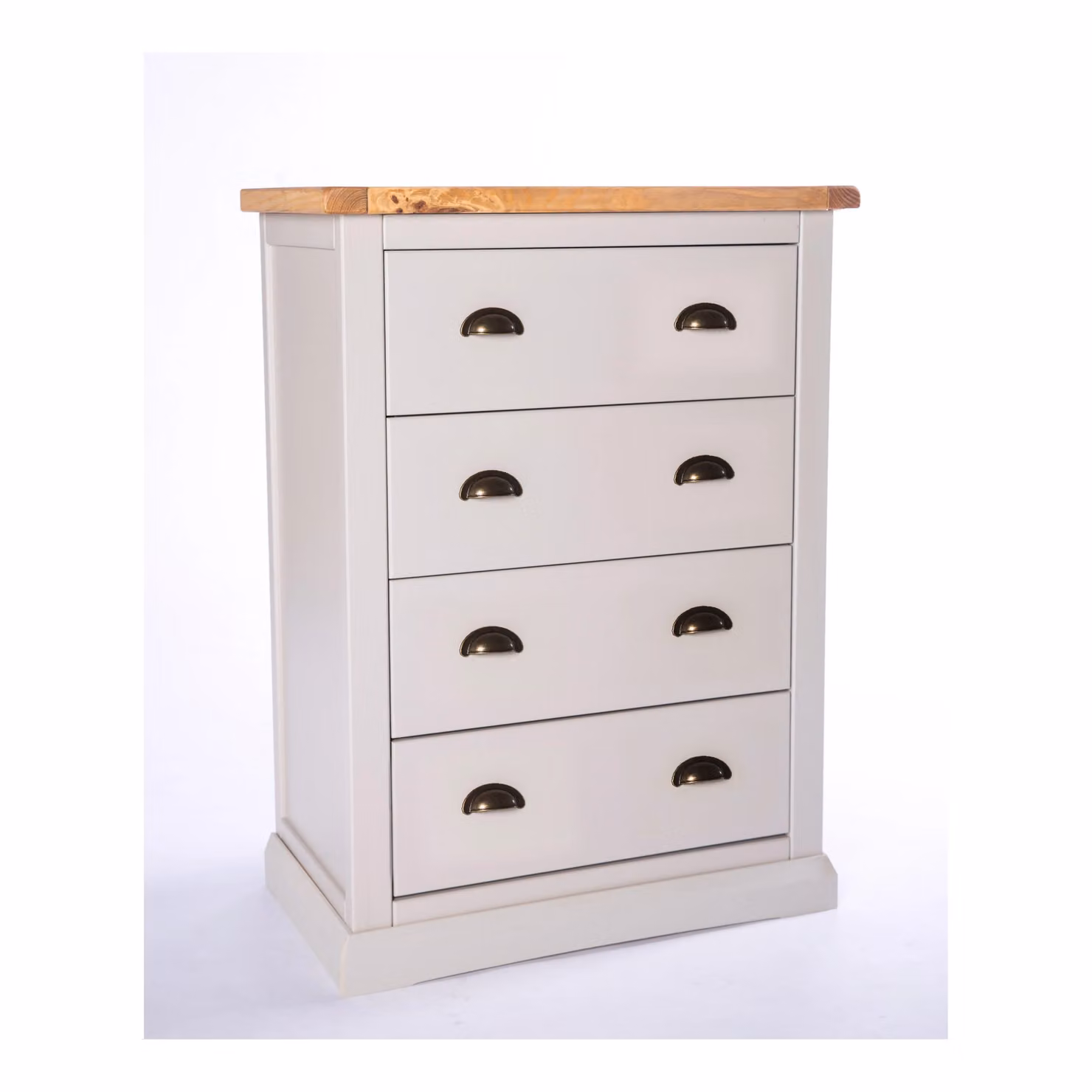 Cabinet Bits Loreo 4 Drawer Petite Chest of Drawers in Light Grey with Brass Cup Handles – 2