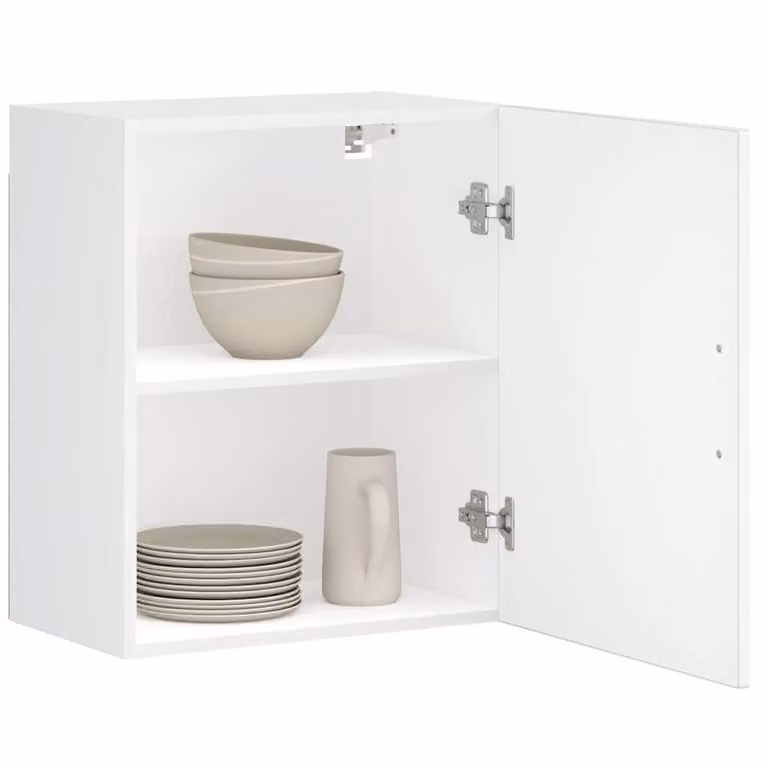 Berkfield Home Porto White Kitchen Wall Cabinets, Set of 2, Matt Engineered Wood