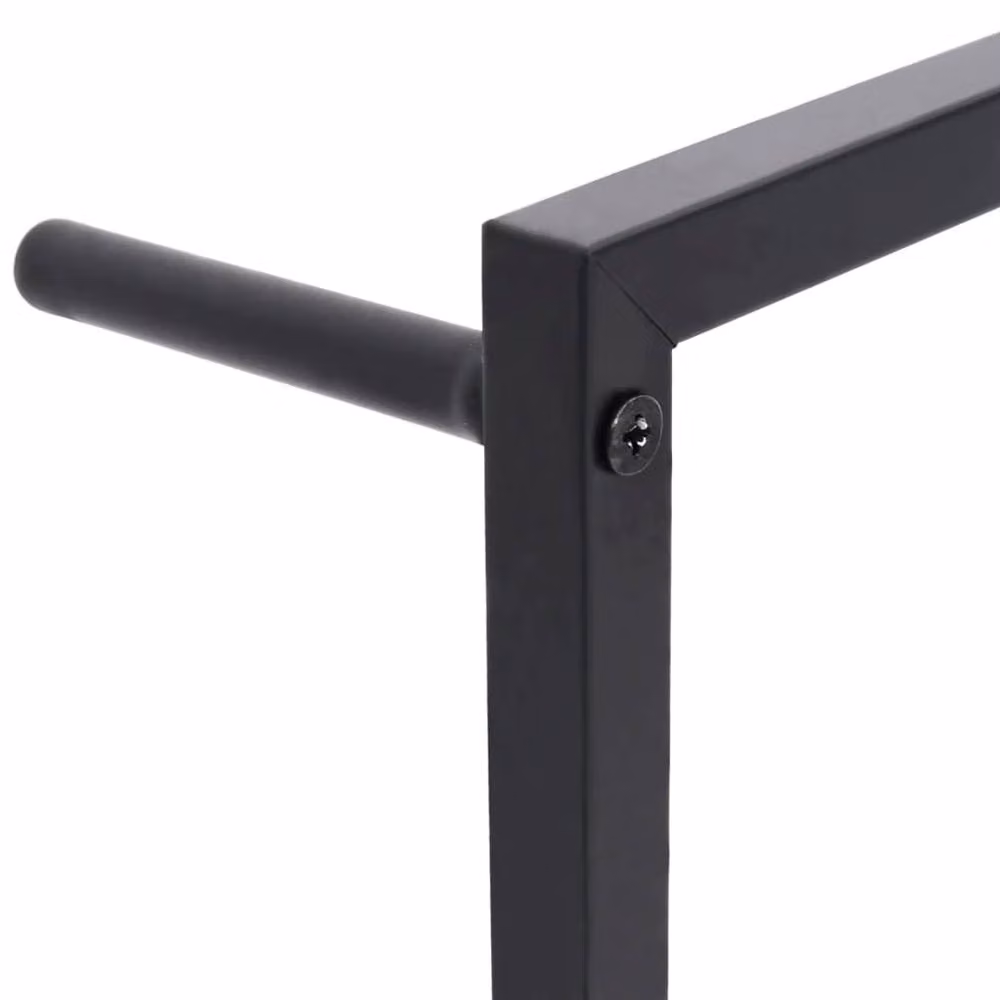 Berkfield Home Wall Mounted Metal Towel Rack in Matt Black, W/D/H: 45 x 10 x 115 cm – 2