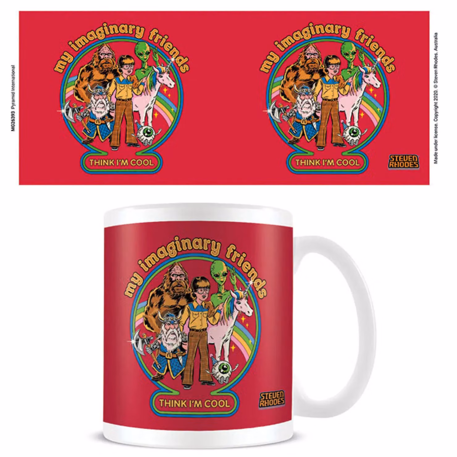 Steven Rhodes My Imaginary Friends Ceramic Mug in Red – 3