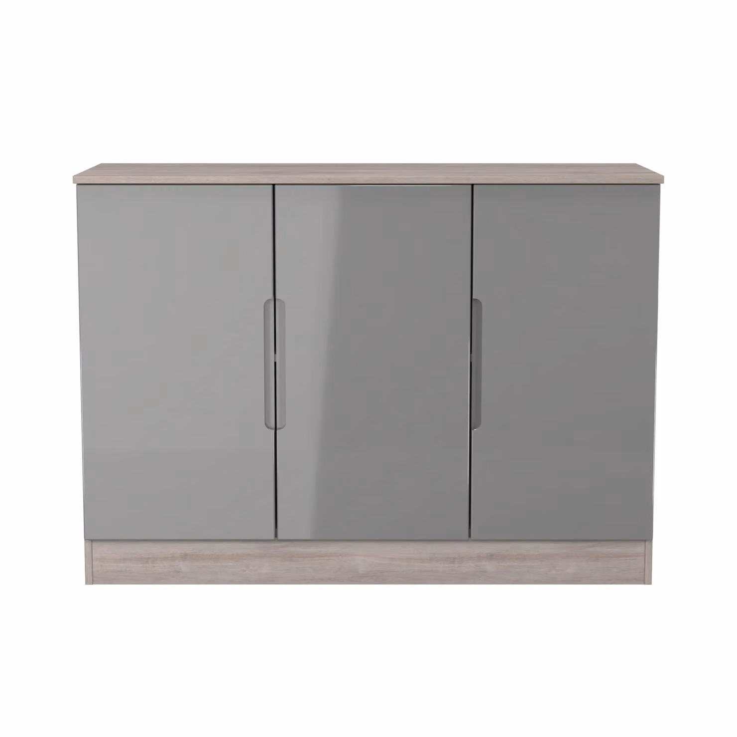 2 U Lucca Ready Assembled 3 Door Glossy Grey Sideboard – 2