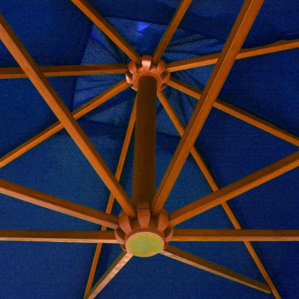 Berkfield Home Azure Blue Cantilever Hanging Parasol with Solid Fir Wood Pole, W x D: 300 x 300 cm – 2