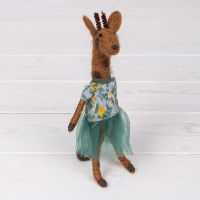 KDMD Green and Brown Wool Animal Tabletop Ornament, Height: 18 cm