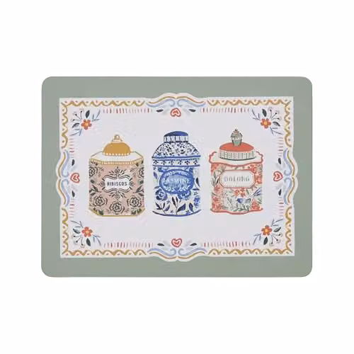 Ulster Weavers Tea Tins Vintage Cork Placemats, Set of 4, Multicolour, W: 29 cm, D: 29 cm, H: 0.5 cm – 1
