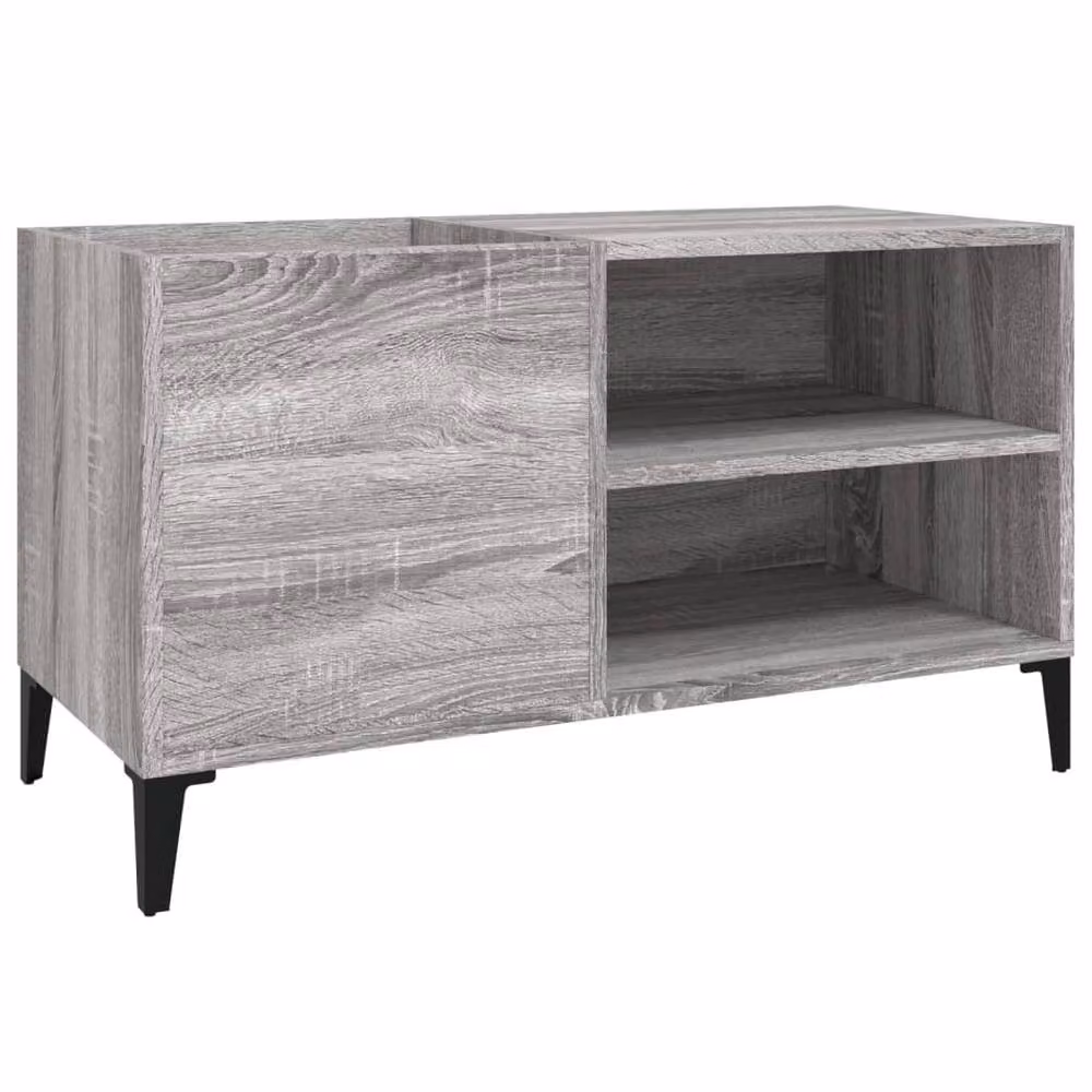 Berkfield Home Record Cabinet in Grey Sonoma, W: 84.5 cm, D: 38 cm, H: 48 cm – 2