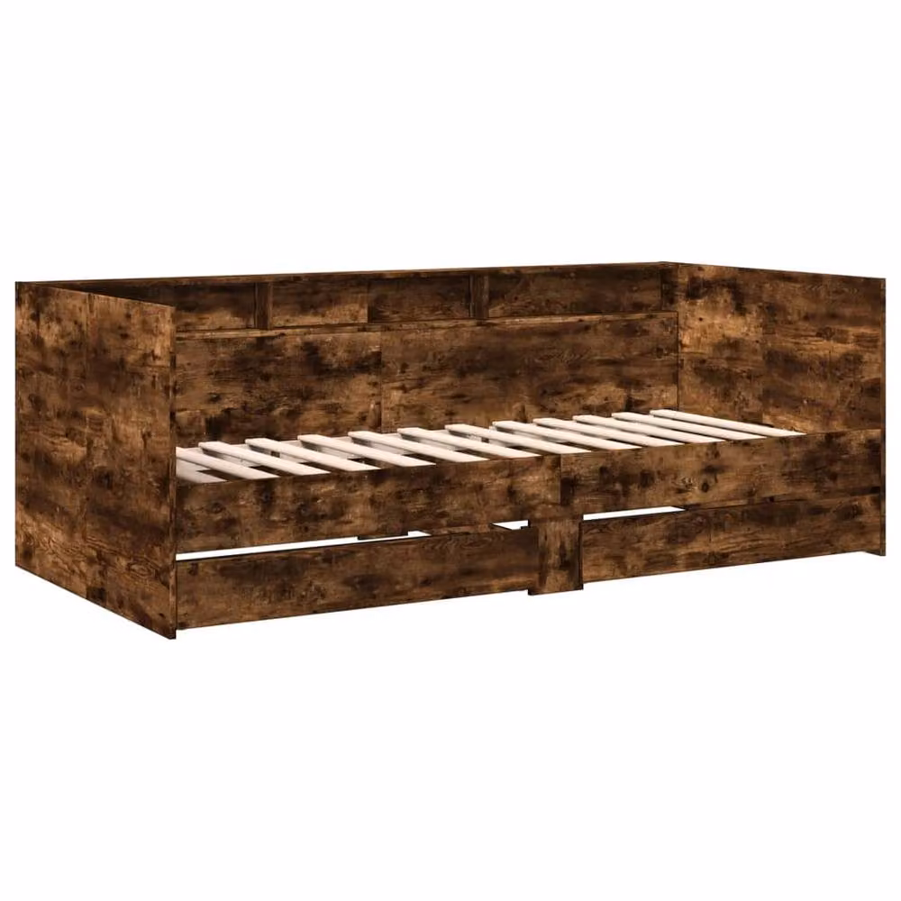 Berkfield Home Daybed with Drawers in Smoked Oak, Brown, W/D/H: 90 x 200 cm – 3