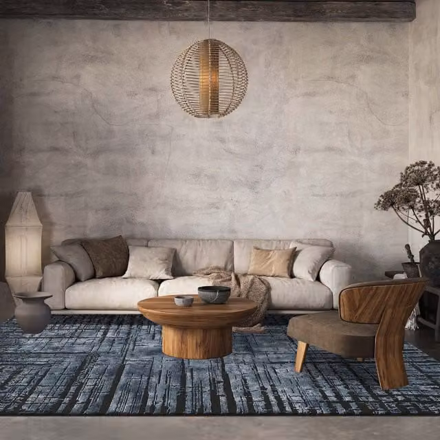Desire Rugs Belgravia Modern Nexus Design Area Rug in Blue, W: 120 cm, D: 170 cm – 1