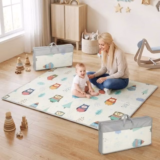 STILVORA Foldable Kids Playmat with Double-Sided Design, Multicolour, W: 200 cm, D: 150 cm