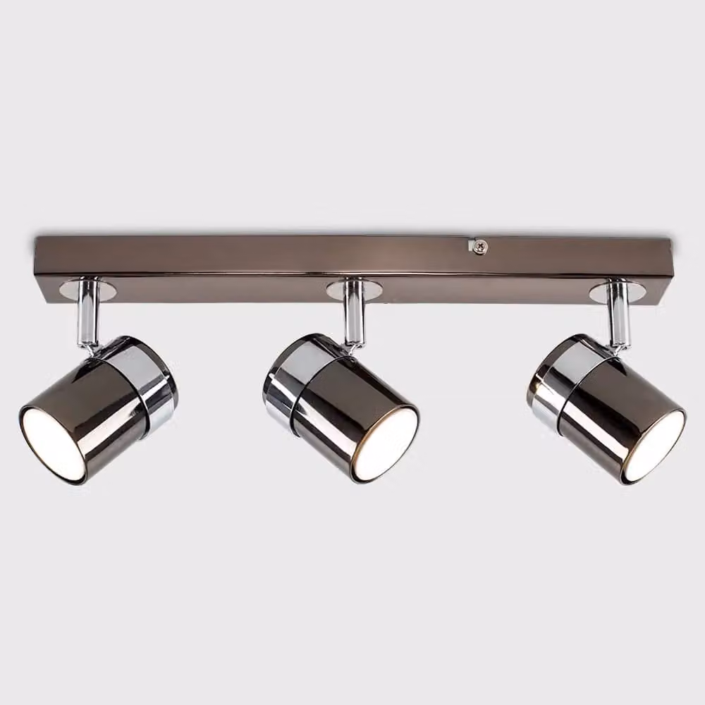 ValueLights Rosie Black 3 Way Bar Ceiling Spotlight Pair – 2