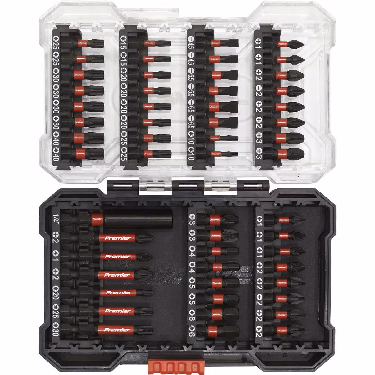 Loops 55 Piece Impact Grade S2 Steel Screwdriver Bit Set in Black and Multicolour – 3