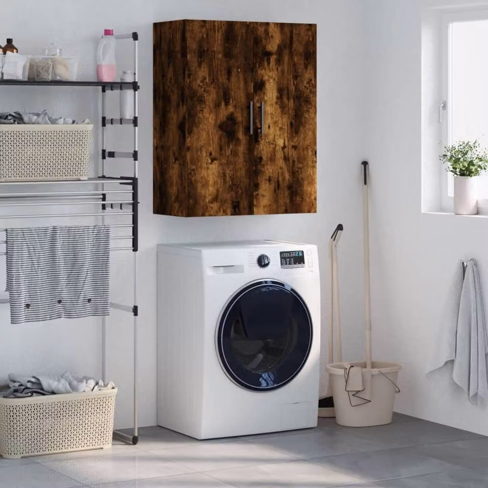 Berkfield Home Wall Mounted Smoked Oak Cabinet in Brown, W: 69.5 cm, D: 34 cm, H: 90 cm – 2