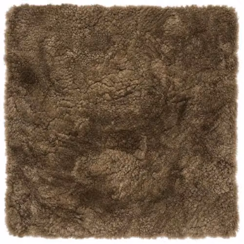 SNUGRUGS Genuine Sheepskin Square Seat Pad with Natural Wool and Non-Slip Backing, Beige, W/D: 40 x 40 cm