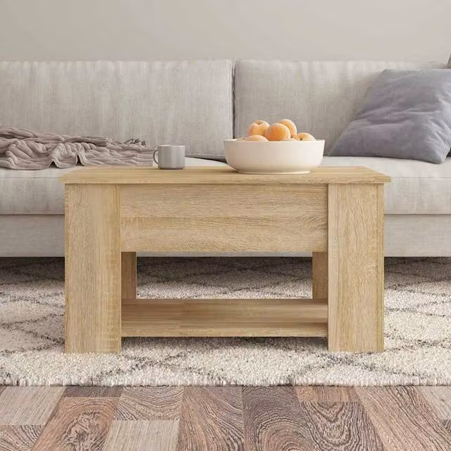 Berkfield Home Modern Rectangular Coffee Table in Sonoma Oak, Light Brown, W/D/H: 79 x 49 x 41 cm – 1
