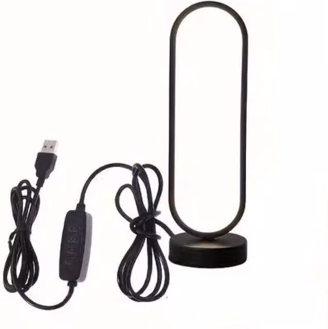 Kelvenix Black Dimmable LED Ring Tabletop Lamp with Three-Colour Dimming and Touch Control – 1
