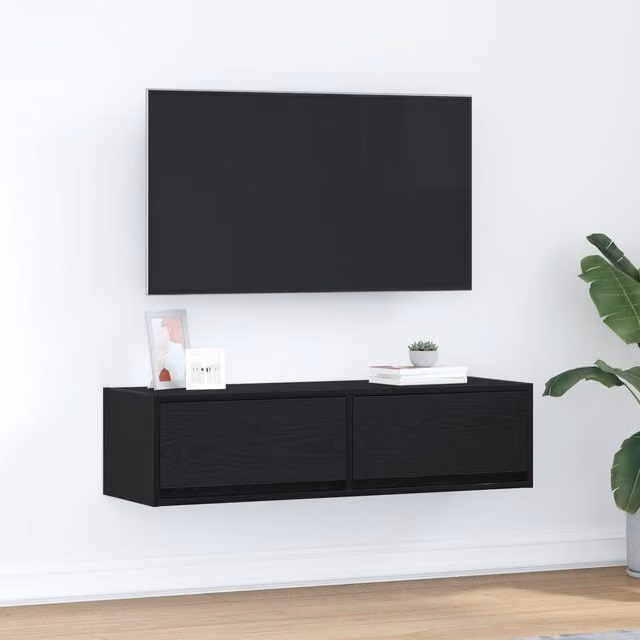 Berkfield Home Modern Black Oak TV Cabinet, W/D/H: 100 x 31 x 25.5 cm – 1