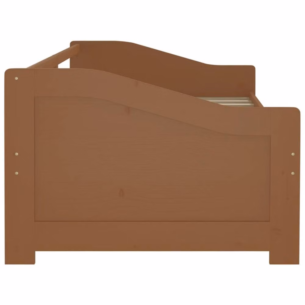 Berkfield Home Sturdy 3-Seater Day Bed in Brown Solid Pinewood, W/D/H: 200 x 90 x 66 cm – 3
