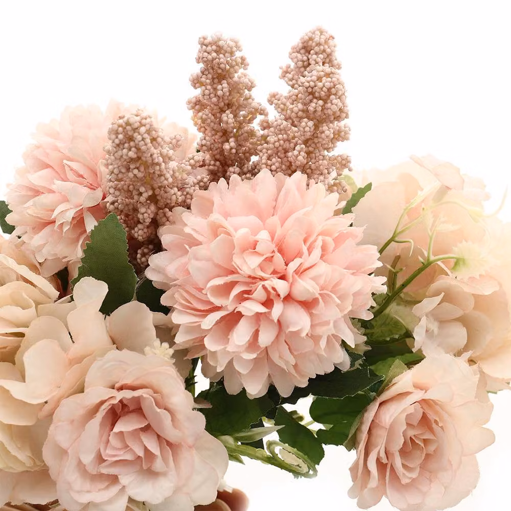 Garden Sanctuary Pink Romantic Artificial Mixed Floral Bouquet for Wedding and Home Decoration – 3