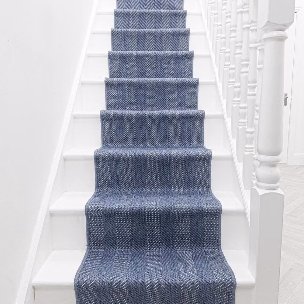 runrug Stripes Reversible and Durable Stair Runner Carpet in Blue, W: 60 cm, L: 600 cm – 4