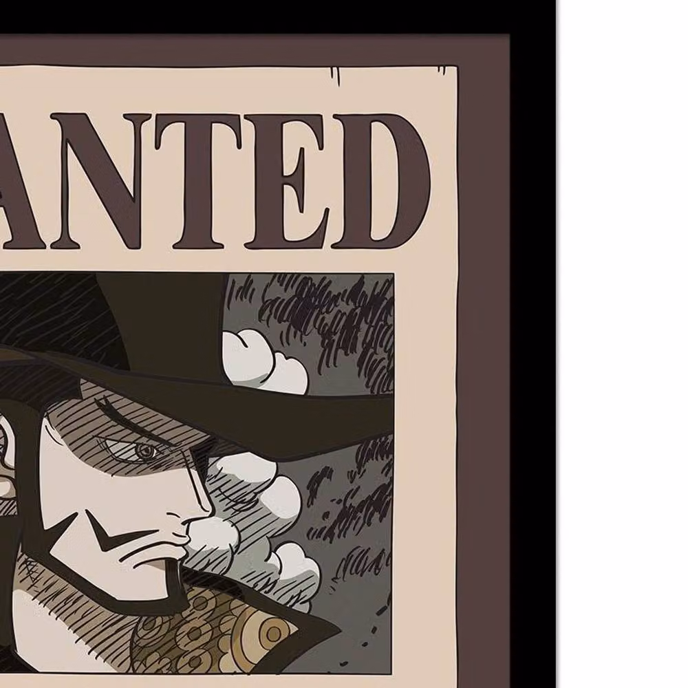 One Piece Dracule Mihawk Framed Paper Poster in Beige and Multicolour – 2