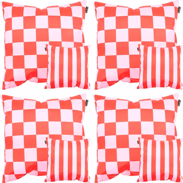 icon Checkerboard Cushion Set of 4, Multicolour, W/D/H: 43 x 43 x 43 cm