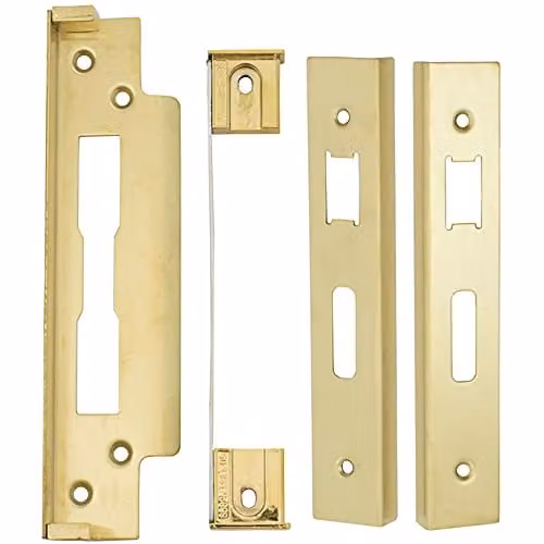 Stainless Steel and Brass Rebate Kit for BS Lever Sash Locks for Double Doors, 13mm