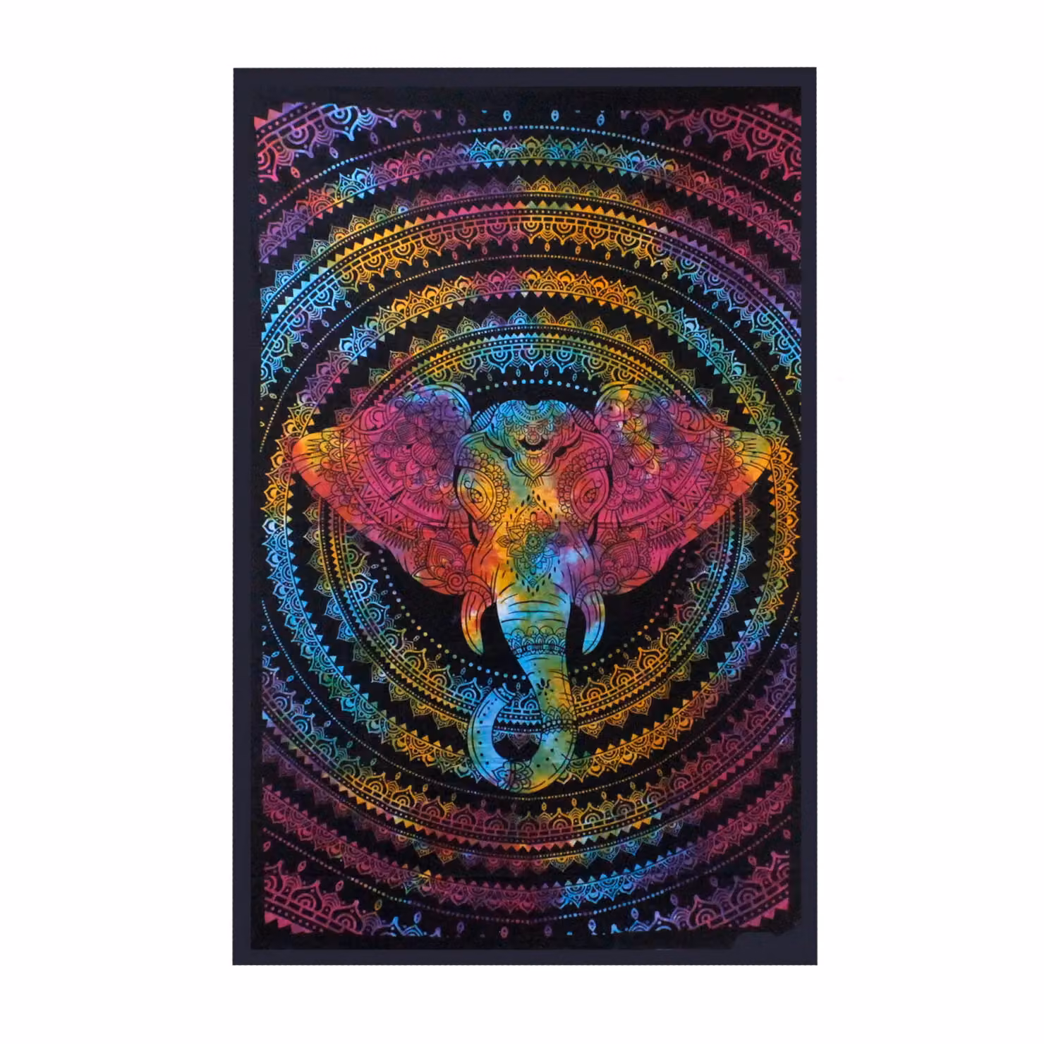 KDMD Double Cotton Bedspread and Wall Hanging Set with Elephant Head Design in Multicolour – 2