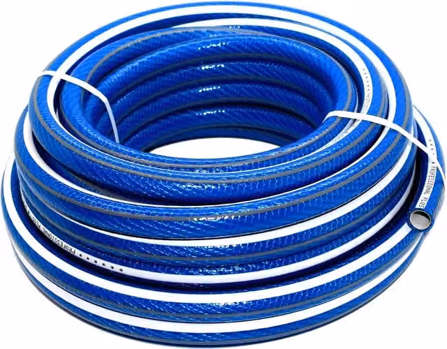 SolaDirect 1/2 inch Kink-Free 6-Layer Reinforced Non-Toxic PVC Garden Hose Pipe, Blue, 30m