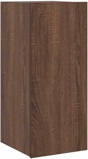 Berkfield Home TV Wall Cabinet with LED Lights in Brown Oak, W/D/H: 30.5 x 35 x 70 cm – 1