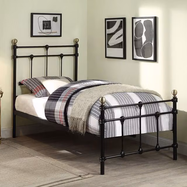 SlumberWorx Classic Metal Bed Frame in Black