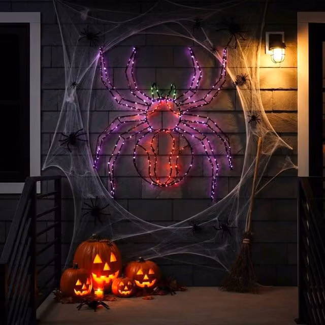 Garden Greatness Multicolour LED Twinkling Spider Halloween Wall Decor