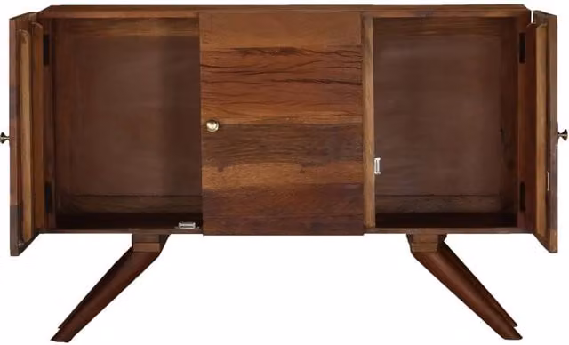Berkfield Home Mid Century Brown Solid Reclaimed Wood Sideboard W/D/H: 110 x 30 x 75 cm – 1